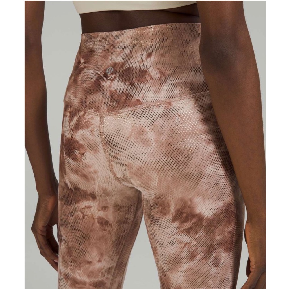Lululemon Align‎ High-Rise Pant 25" Shine Diamond Dye Misty Shell Cacao 2 NWOT